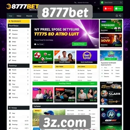 Interface do usuário facilita navegação na 8777bet